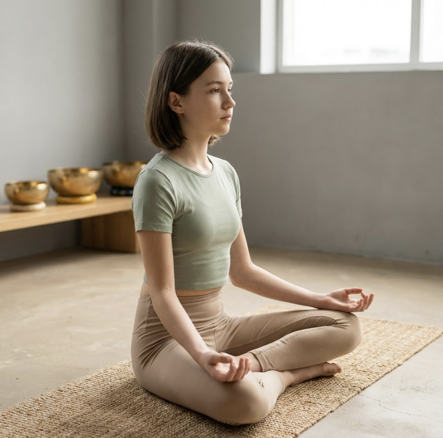 Young Female Yogi Easy Seat
